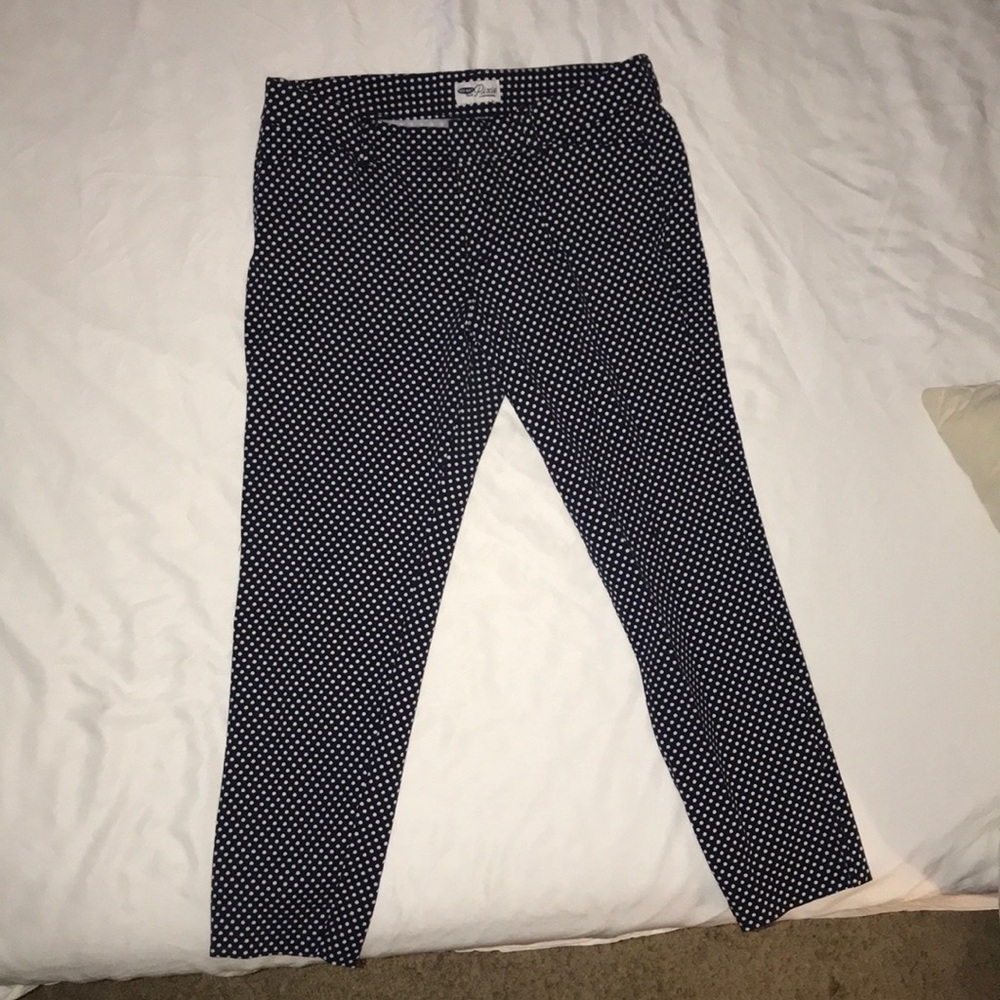 Stretch polka dot work Capri pants